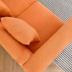 Canapé 3 places White Teddy / Noir / Orange / Vert Art déco profilé
