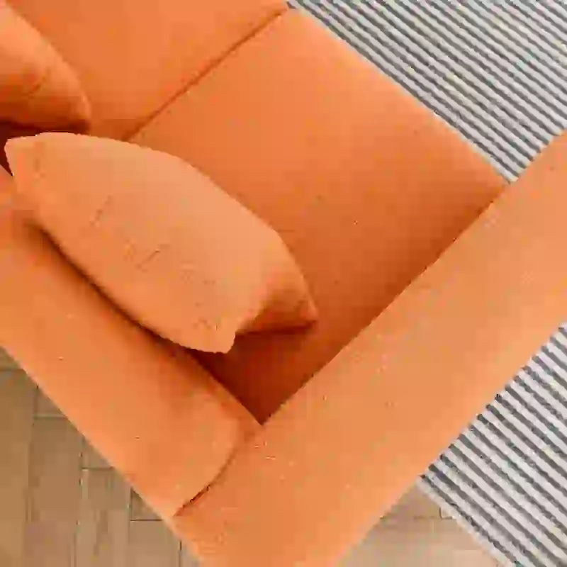 Canapé 3 places White Teddy / Noir / Orange / Vert Art déco profilé