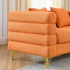 Canapé 3 places White Teddy / Noir / Orange / Vert Art déco profilé