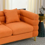 Canapé 3 places White Teddy / Noir / Orange / Vert Art déco profilé