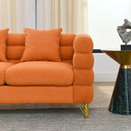 Canapé 3 places White Teddy / Noir / Orange / Vert Art déco profilé