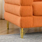 Canapé 3 places White Teddy / Noir / Orange / Vert Art déco profilé