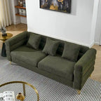 Canapé 3 places White Teddy / Noir / Orange / Vert Art déco profilé