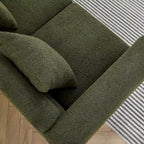 Canapé 3 places White Teddy / Noir / Orange / Vert Art déco profilé