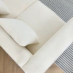Canapé 3 places White Teddy / Noir / Orange / Vert Art déco profilé