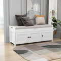 Blanc / Gris lavé / Bleu marine antique / Expresso – Banc à chaussures de style campagnard à 3 portes, 2 places