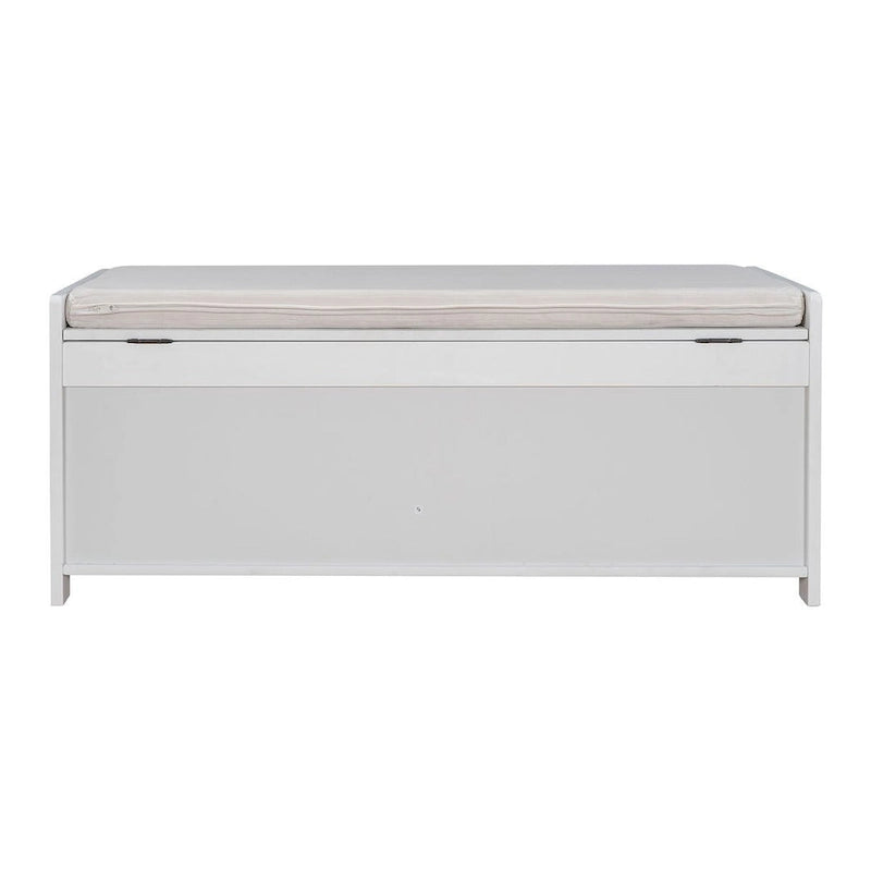 Blanc / Gris lavé / Bleu marine antique / Expresso – Banc à chaussures de style campagnard à 3 portes, 2 places