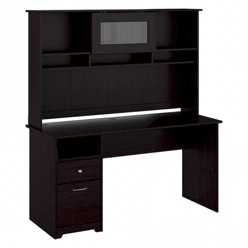 Bureau informatique de 60 po avec huche – Couleurs variées | Simple | Style traditionnel