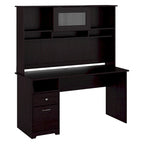 Bureau informatique de 60 po avec huche – Couleurs variées | Simple | Style traditionnel