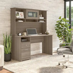 Bureau informatique de 60 po avec huche – Couleurs variées | Simple | Style traditionnel