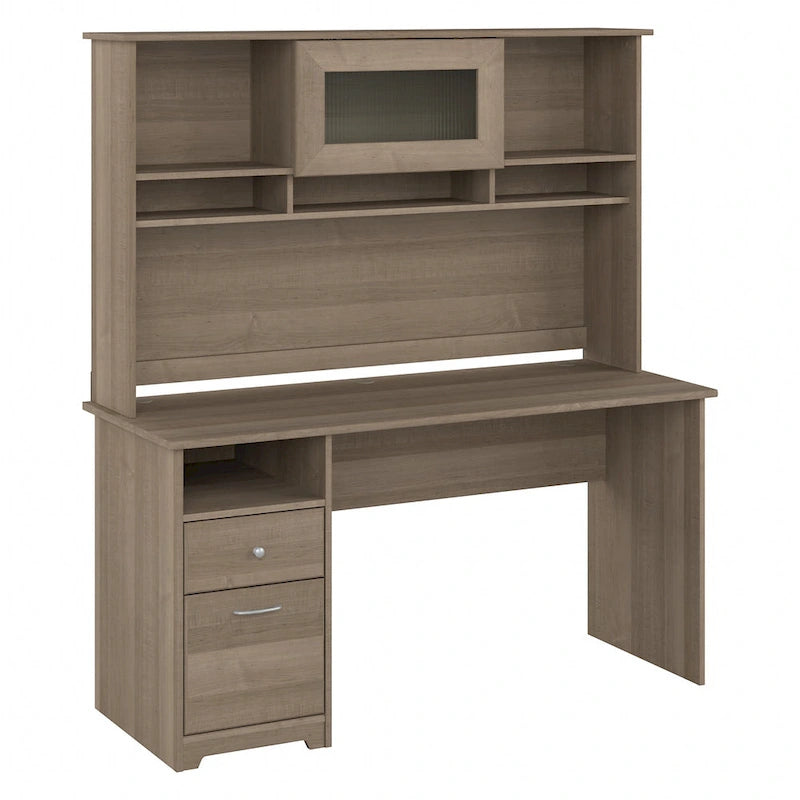 Bureau informatique de 60 po avec huche – Couleurs variées | Simple | Style traditionnel