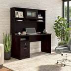 Bureau informatique de 60 po avec huche – Couleurs variées | Simple | Style traditionnel