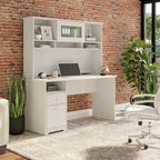 Bureau informatique de 60 po avec huche – Couleurs variées | Simple | Style traditionnel