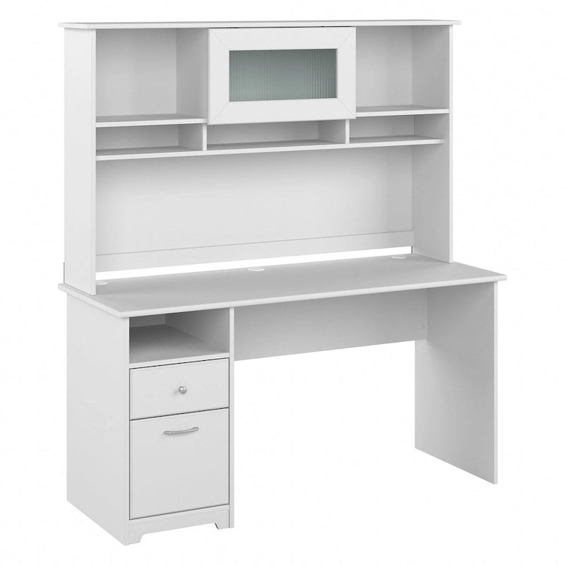 Bureau informatique de 60 po avec huche – Couleurs variées | Simple | Style traditionnel