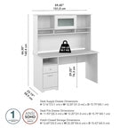 Bureau informatique de 60 po avec huche – Couleurs variées | Simple | Style traditionnel