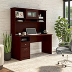 Bureau informatique de 60 po avec huche – Couleurs variées | Simple | Style traditionnel
