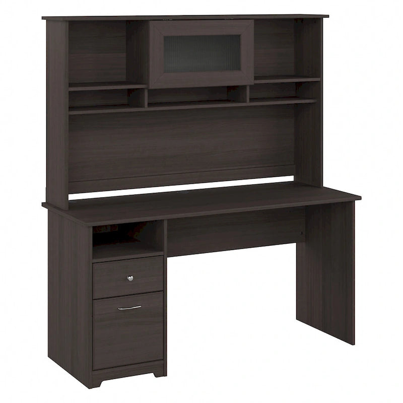 Bureau informatique de 60 po avec huche – Couleurs variées | Simple | Style traditionnel