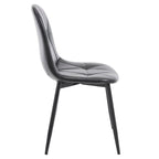 Chaises de salle à manger en similicuir noir avec pieds en métal, lot de 4