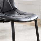 Chaises de salle à manger en similicuir noir avec pieds en métal, lot de 4