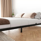 Cadre de lit plateforme en métal noir, aucun sommier tapissier requis – Simple/Double/Queen/King, 1-2 personnes