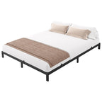 Cadre de lit plateforme en métal noir, aucun sommier tapissier requis – Simple/Double/Queen/King, 1-2 personnes