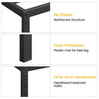 Cadre de lit plateforme en métal noir, aucun sommier tapissier requis – Simple/Double/Queen/King, 1-2 personnes