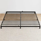 Cadre de lit plateforme en métal noir, aucun sommier tapissier requis – Simple/Double/Queen/King, 1-2 personnes