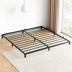 Cadre de lit plateforme en métal noir, aucun sommier tapissier requis – Simple/Double/Queen/King, 1-2 personnes
