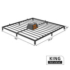 Cadre de lit plateforme en métal noir, aucun sommier tapissier requis – Simple/Double/Queen/King, 1-2 personnes