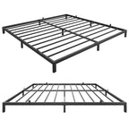 Cadre de lit plateforme en métal noir, aucun sommier tapissier requis – Simple/Double/Queen/King, 1-2 personnes
