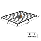 Cadre de lit plateforme en métal noir, aucun sommier tapissier requis – Simple/Double/Queen/King, 1-2 personnes