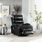 Fauteuil releveur inclinable électrique noir avec massage et chauffage, une place