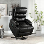 Fauteuil releveur inclinable électrique noir avec massage et chauffage, une place