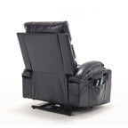 Fauteuil releveur inclinable électrique noir avec massage et chauffage, une place