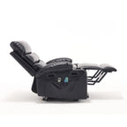 Fauteuil releveur inclinable électrique noir avec massage et chauffage, une place