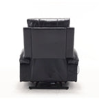 Fauteuil releveur inclinable électrique noir avec massage et chauffage, une place