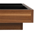 Table basse carrée rotative à 360° en Noyer Blanc et Noyer Noir / Noyer Foncé avec 3 Plateaux Amovibles, 2 Niveaux