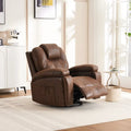 Fauteuil inclinable pivotant surdimensionné marron avec porte-gobelet et poche latérale, 1 place