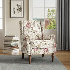 Fauteuil d'appoint à oreilles avec clous décoratifs – Tissu et similicuir, Siège simple, Plusieurs coloris