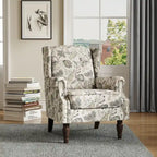 Fauteuil d'appoint à oreilles avec clous décoratifs – Tissu et similicuir, Siège simple, Plusieurs coloris
