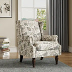 Fauteuil d'appoint à oreilles avec clous décoratifs – Tissu et similicuir, Siège simple, Plusieurs coloris
