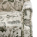 Fauteuil d'appoint à oreilles avec clous décoratifs – Tissu et similicuir, Siège simple, Plusieurs coloris