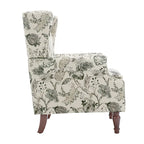 Fauteuil d'appoint à oreilles avec clous décoratifs – Tissu et similicuir, Siège simple, Plusieurs coloris
