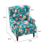 Fauteuil d'appoint à oreilles avec clous décoratifs – Tissu et similicuir, Siège simple, Plusieurs coloris