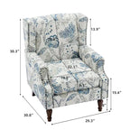 Fauteuil d'appoint à oreilles avec clous décoratifs – Tissu et similicuir, Siège simple, Plusieurs coloris
