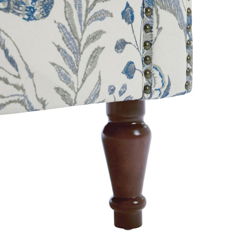 Fauteuil d'appoint à oreilles avec clous décoratifs – Tissu et similicuir, Siège simple, Plusieurs coloris