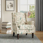 Fauteuil d'appoint à oreilles avec clous décoratifs – Tissu et similicuir, Siège simple, Plusieurs coloris