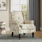 Fauteuil d'appoint à oreilles avec clous décoratifs – Tissu et similicuir, Siège simple, Plusieurs coloris