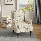 Fauteuil d'appoint à oreilles avec clous décoratifs – Tissu et similicuir, Siège simple, Plusieurs coloris