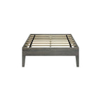 Cadre de lit simple en bois massif (Pecan/Noyer/Driftwood) pour 1 personne